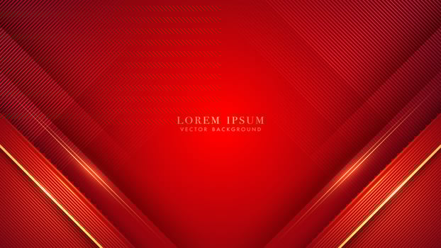 Luxury background with diagonal gold line and red line stripe decoration. Elegant style design concept vector