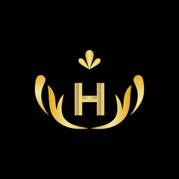 Golden Letter H Logo Icon Initial Letter H Design Vector logo design