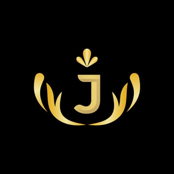 Golden Letter J Logo Icon Initial Letter J Design Vector logo design