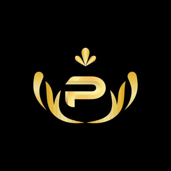 Golden Letter P Logo Icon Initial Letter P Design Vector logo design