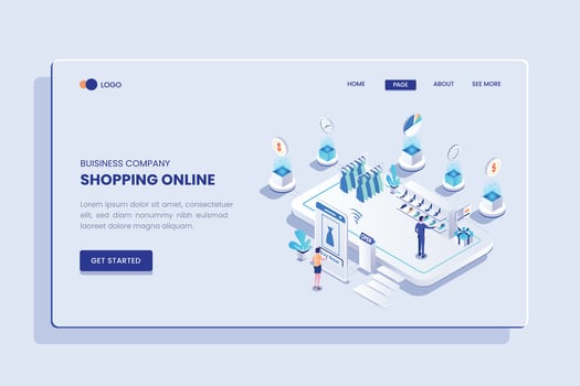Shopping Online Isometric Vector Concept