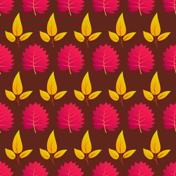 Autumn seamless background with maple colorful leaves. Design for fall season posters, wrapping papers and holidays decorations. Vector illustration