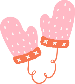 Christmas mittens decoration png