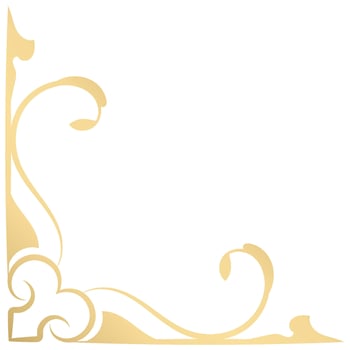 Gold vintage baroque corner ornament retro pattern antique style acanthus. Decorative design element filigree calligraphy. You can use for wedding decoration of greeting card and laser cutting. vector