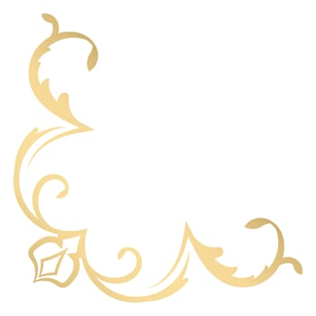 Gold vintage baroque corner ornament retro pattern antique style acanthus. Decorative design element filigree calligraphy. You can use for wedding decoration of greeting card and laser cutting. vector