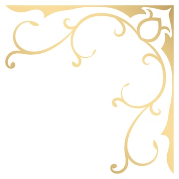 Gold vintage baroque corner ornament retro pattern antique style acanthus. Decorative design element filigree calligraphy. You can use for wedding decoration of greeting card and laser cutting. vector