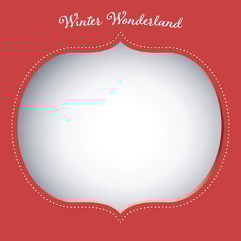Winter Wonderland vintage frame with layer shadow vector illustration. Merry Christmas and Happy New Year greeting card template have blank space.