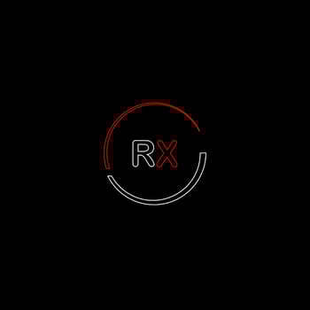 RX creative modern letters logo design template vector