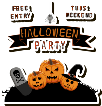 Illustration on theme sticker for celebration holiday Halloween with orange pumpkins png