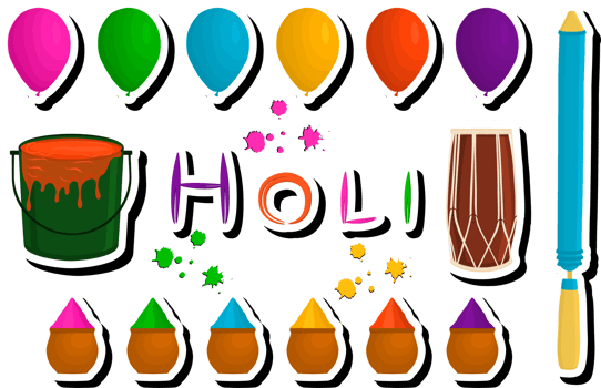 Beautiful illustration on theme of celebrating annual holiday Holi png