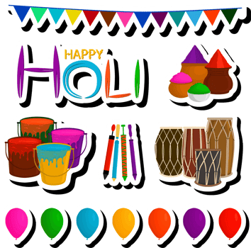 Beautiful illustration on theme of celebrating annual holiday Holi png