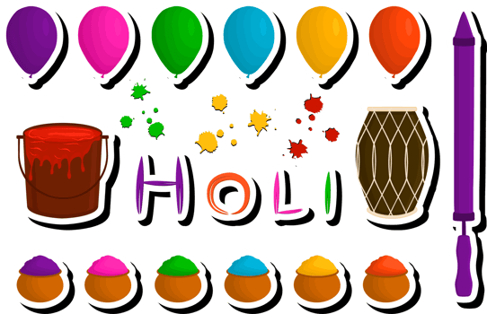 Beautiful illustration on theme of celebrating annual holiday Holi png