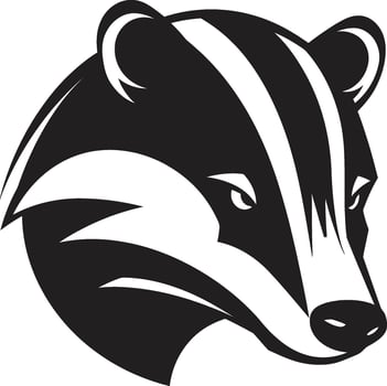 Badger Face Badge Noble Badger Emblem vector
