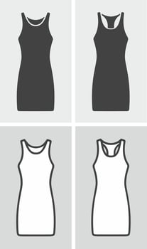 Women's sport dress icon on a background. Vector illustration.