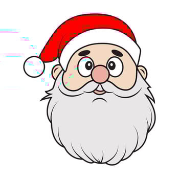 The head of Santa Claus. Contour drawing of a New Year's character. Christmas.Set Santa Claus vector