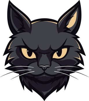 Tail of a Vectorized Cat Artistic Whiskers Emblem of Beauty vector