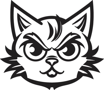 Abstract Cat Head Icon Panther in Shadows vector
