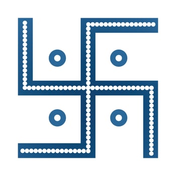 Swastika symbol in blue color vector