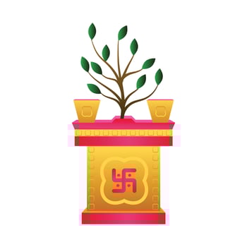 Tulasi Vivaha ceremony vector