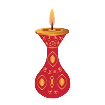 traditional decorated rounded diya for Diwali festival vector