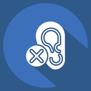 Icon Deaf. related to Communication symbol. long shadow style. simple design editable. simple illustration vector