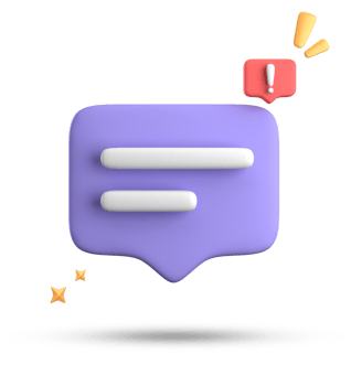3d rendering of speech bubble, 3D pastel chat with exclamation mark icon set. png