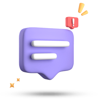 3d rendering of speech bubble, 3D pastel chat with exclamation mark icon set. png
