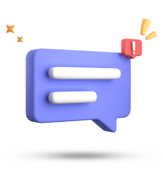3d rendering of speech bubble, 3D pastel chat with exclamation mark icon set. png