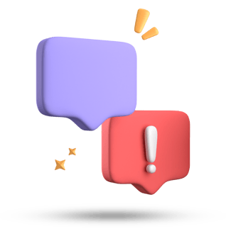 3d rendering of speech bubble, 3D pastel chat with exclamation mark icon set. png