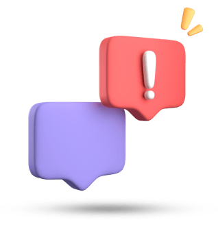 3d rendering of speech bubble, 3D pastel chat with exclamation mark icon set. png