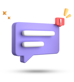 3d rendering of speech bubble, 3D pastel chat with exclamation mark icon set. png