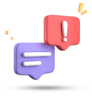 3d rendering of speech bubble, 3D pastel chat with exclamation mark icon set. png