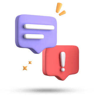 3d rendering of speech bubble, 3D pastel chat with exclamation mark icon set. png