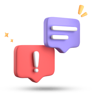 3d rendering of speech bubble, 3D pastel chat with exclamation mark icon set. png