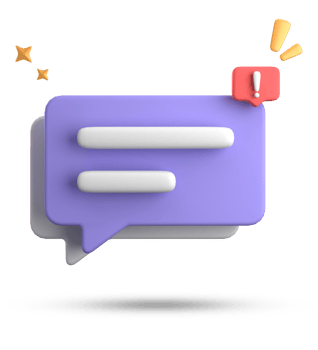 3d rendering of speech bubble, 3D pastel chat with exclamation mark icon set. png