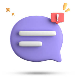 3d rendering of speech bubble, 3D pastel chat with exclamation mark icon set. png