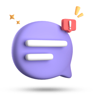 3d rendering of speech bubble, 3D pastel chat with exclamation mark icon set. png
