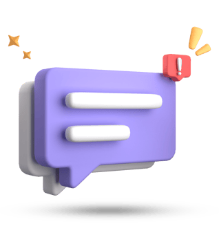 3d rendering of speech bubble, 3D pastel chat with exclamation mark icon set. png