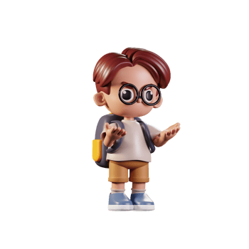 3d Character Student Angry Pose. 3d render isolated on transparent backdrop. png