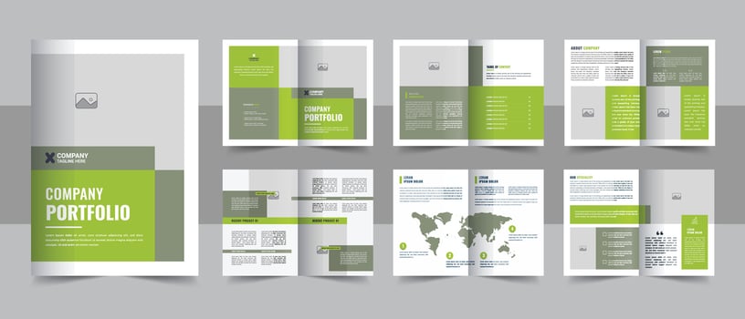 Corporate company profile brochure annual report booklet business proposal layout concept design vector