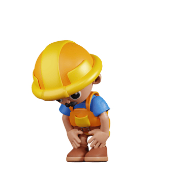 3d Character Builder Taking A Break Pose. 3d render isolated on transparent backdrop. png