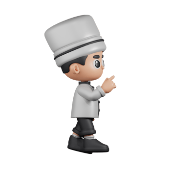 3d Character Chef Touch Pose. 3d render isolated on transparent backdrop. png