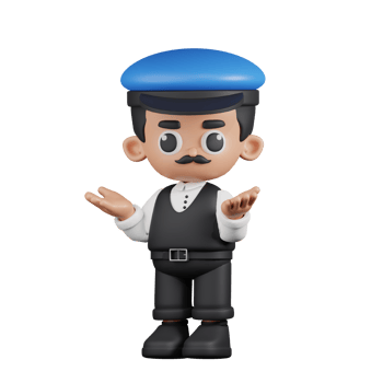 3d Character Driver Confused Pose. 3d render isolated on transparent backdrop. png