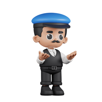 3d Character Driver Angry Pose. 3d render isolated on transparent backdrop. png