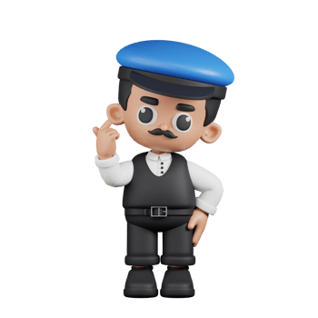 3d Character Driver Giving Mini Love Pose. 3d render isolated on transparent backdrop. png