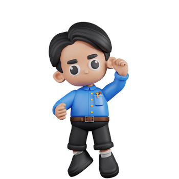 3d Character Teacher Congrats Pose. 3d render isolated on transparent backdrop. png