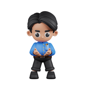 3d Character Teacher Holding Something Pose. 3d render isolated on transparent backdrop. png