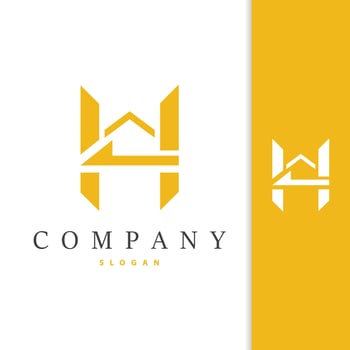 Initial HM Letter Logo, Modern and Luxury Vector Minimalist MH Logo Template