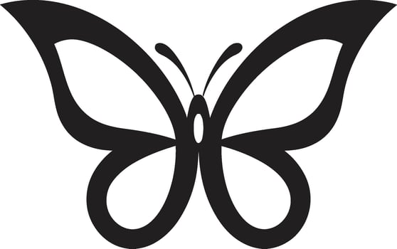Artistic Winged Beauty Noir Butterfly Design Sculpted Grace Black Vector Emblem