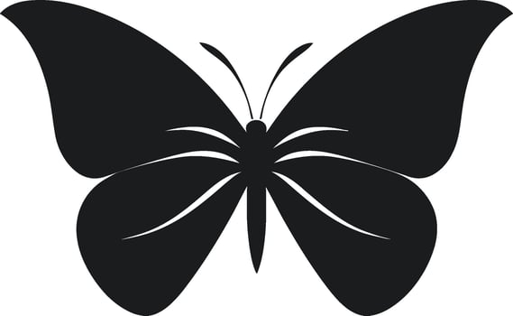 Noir Beauty Takes Wing Butterfly Emblem Monochrome Delight Black Butterfly Icon vector